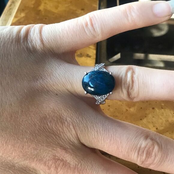 Natural Shadowkite Sterling Silver Ring Size 7 - Picture 2 of 9